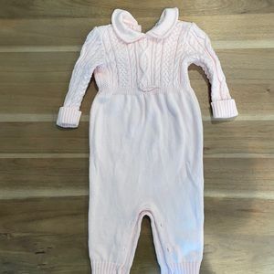 Ralph Lauren cableknit pink sweater romper